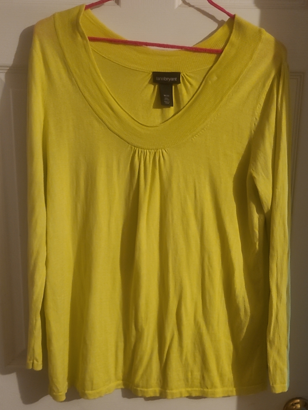 Lane Bryant Neon Yellow Long Sleeve Top. Good Condition